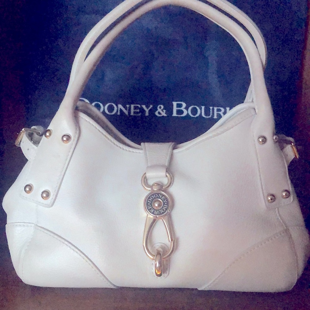 Dooney & Bourke Leather Small Logo Lock Satchel